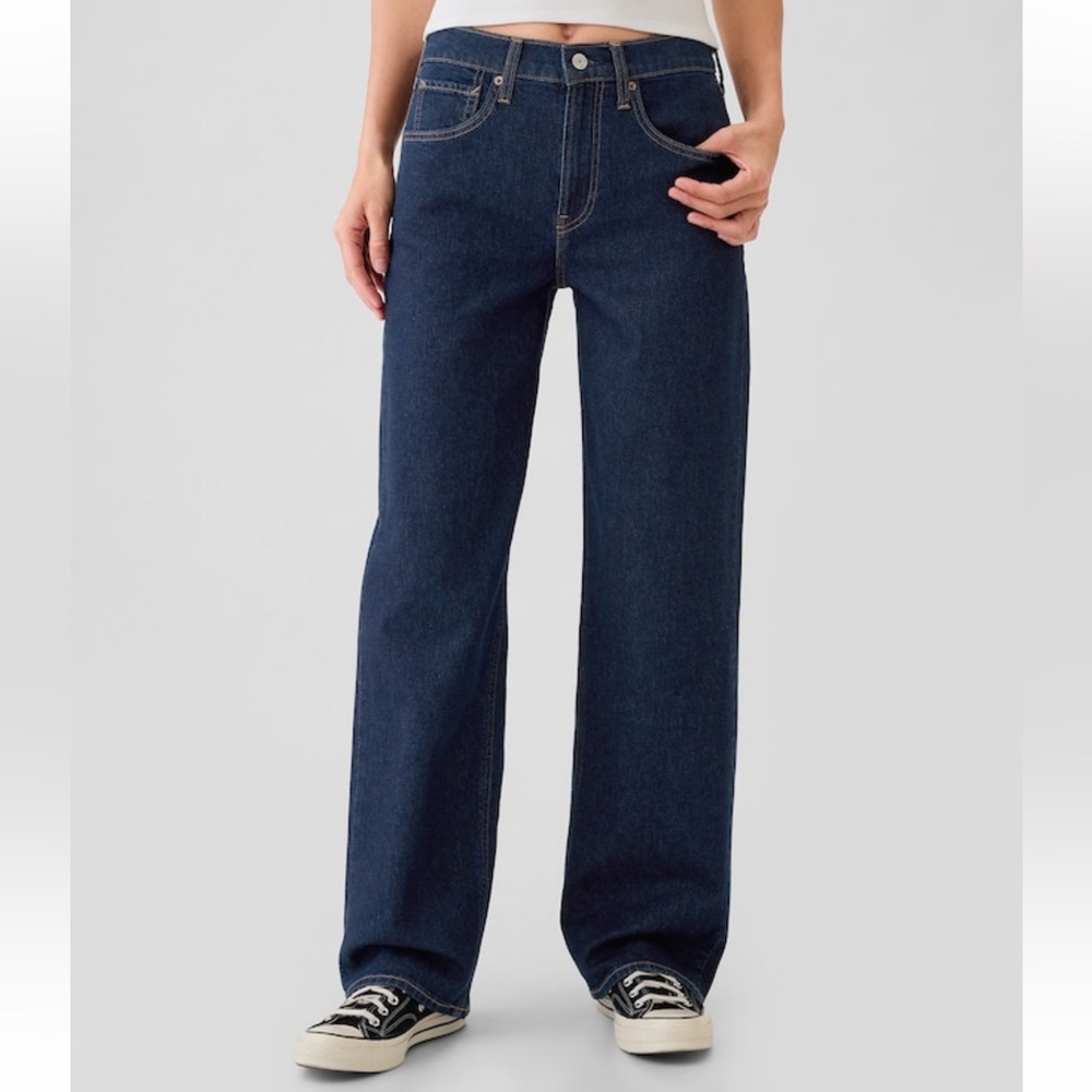 Gap Dark Rinse Mid Rise '90s Loose Jeans Size 8L